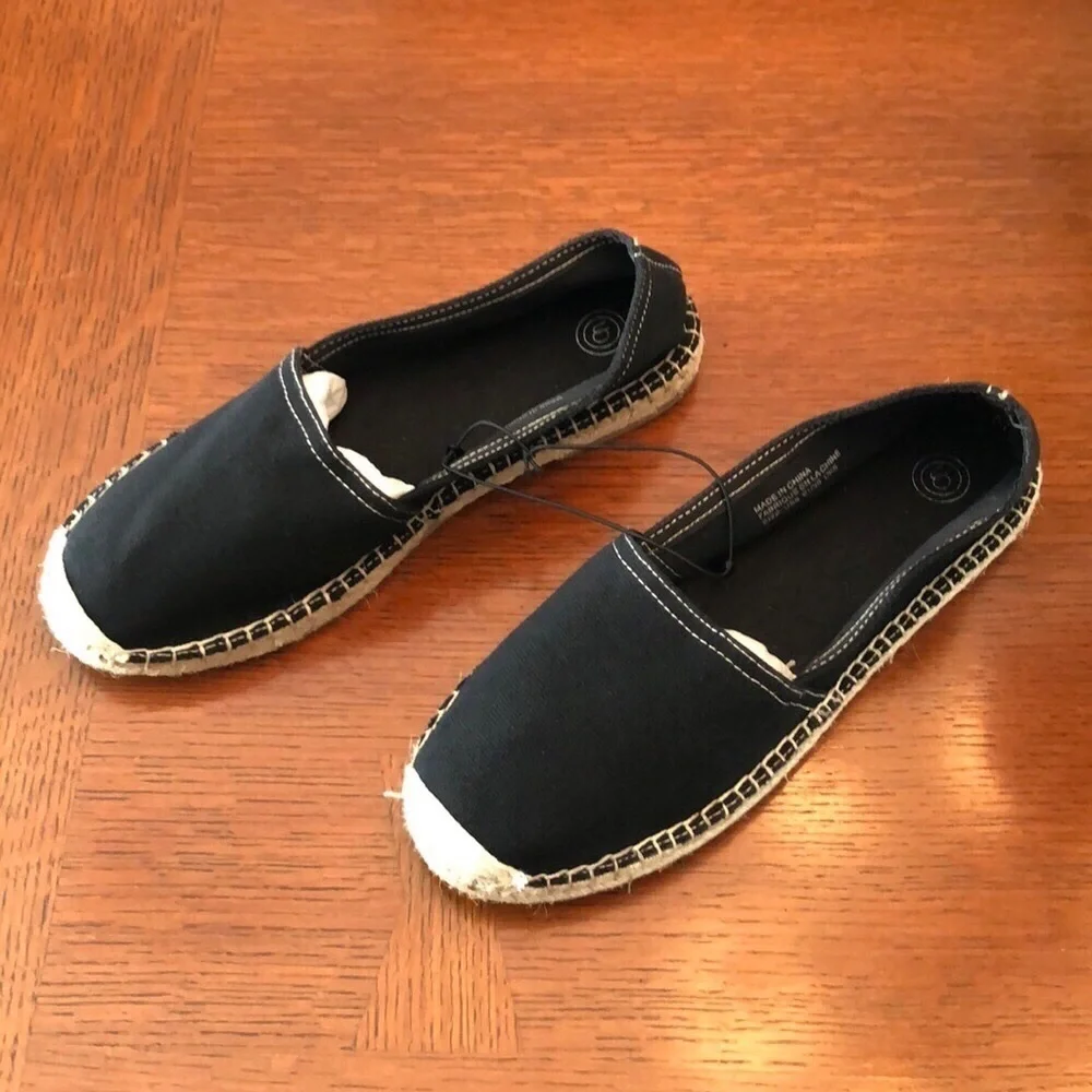Urban Outfitters Classic Stitch Espadrille Shoe Black
